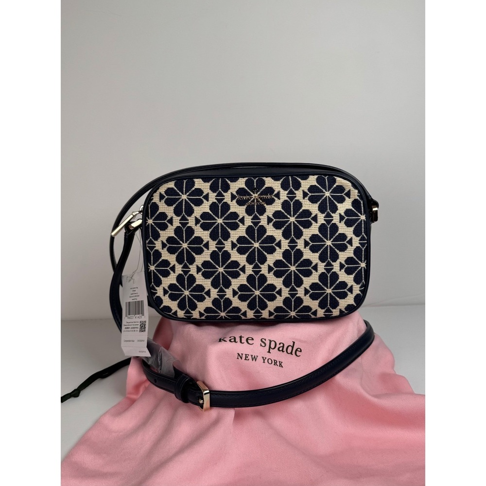 Kate‎ Spade Jacquard Mini Camera Bag Crossbody Purse Floral Navy Blue Multi NWT